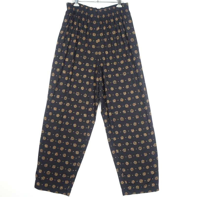 古着の総柄レーヨンイージーパンツ