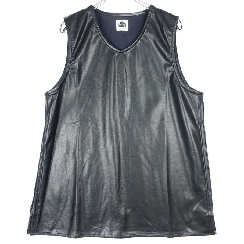 ファファットのレザーベスト ブラック
