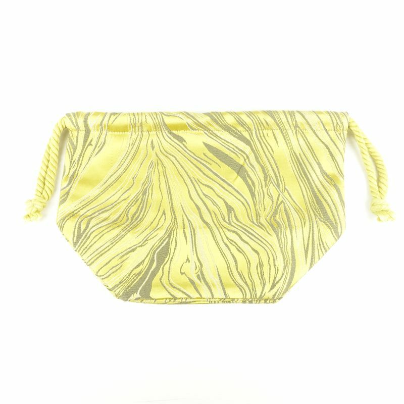 ファファットの総柄 巾着バッグ イエロー