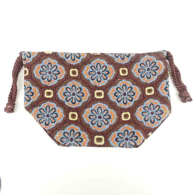 ファファットの総柄 巾着バッグ ブラウン