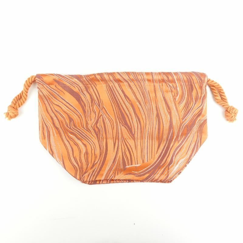 ファファットの総柄 巾着バッグ オレンジ