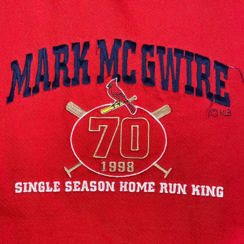 古着 USA製 MLB MARK MCGWIRE 刺繍 スウェット