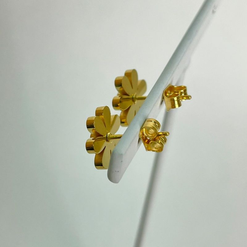 ピアス　フラワー　ゴールド 925銀針】ゴールドラインフラワーピアス - HEYD - ヘイドは