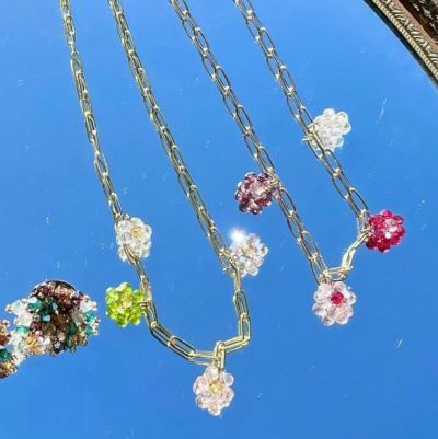 ビーズ ネックレス シルバー | Flamingo Online 古着屋