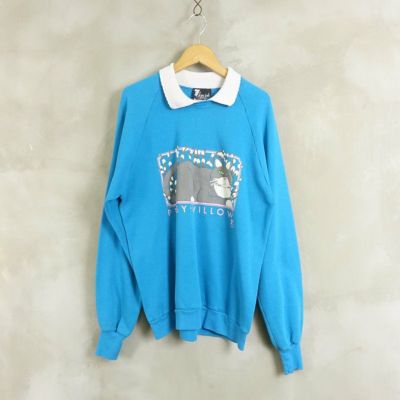 古着 JERZEES USA製 襟付き アニマル プリント スウェット