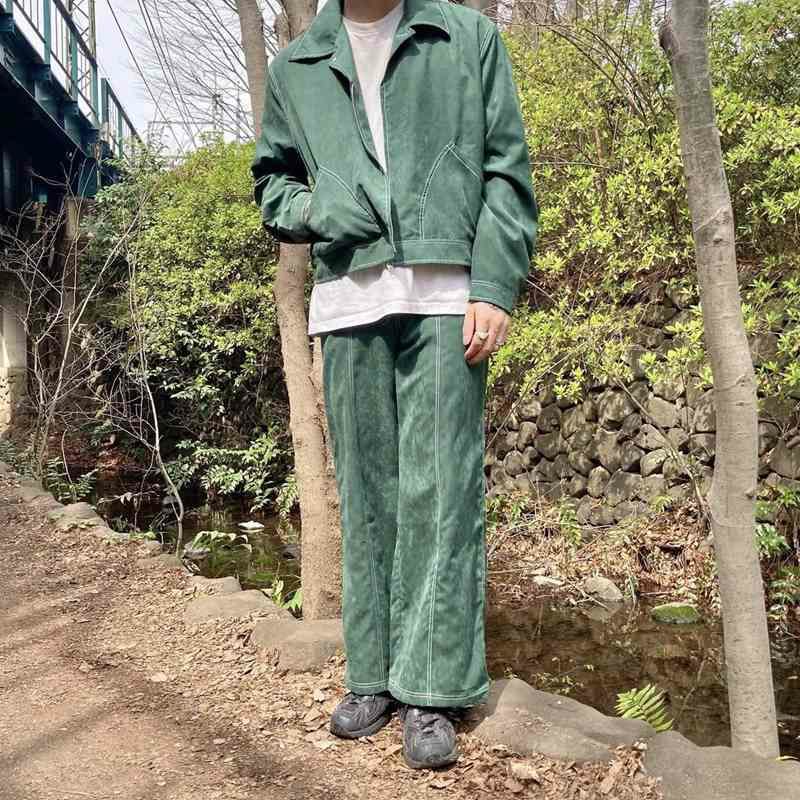 モンキータイム ジャケット フレアパンツ セットアップ Lサイズ モス  