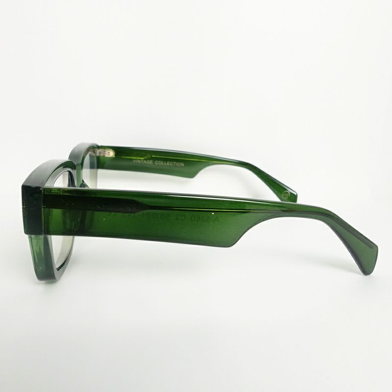 スクエア型 クリアグリーン 太縁 クリアレンズ メガネ | Flamingo  