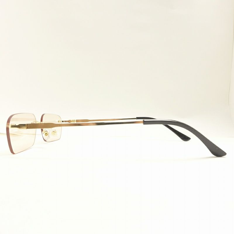 スクエア型 リムレス ブラウンレンズ メガネ | Flamingo Online 古着屋