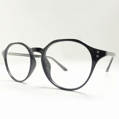 スクエア型 クリアブラック 太縁 クリアレンズ メガネ | Flamingo