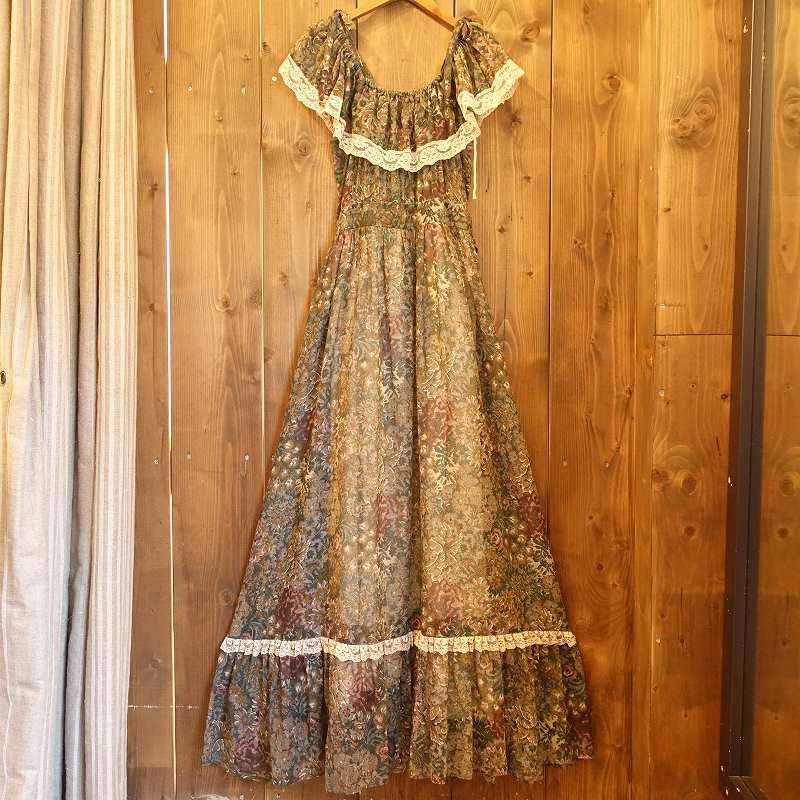 古着 70s GUNNESAX レース付き ノースリーブ ワンピース | Flamingo  