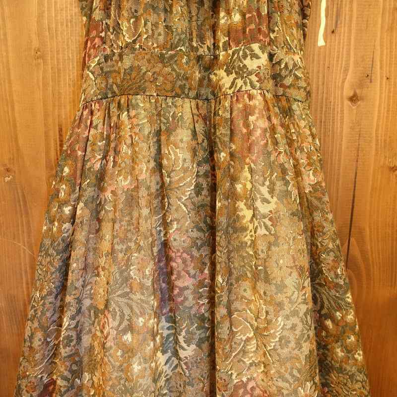 古着 70s GUNNESAX レース付き ノースリーブ ワンピース