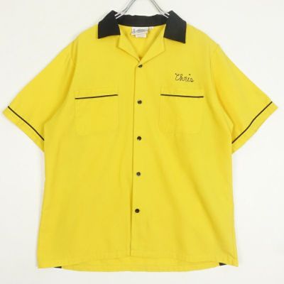 70s Hilton ボーリング シャツ イエロー 古着 アメカジ お洒落 1960-70s Hilton ボーリングシャツ 