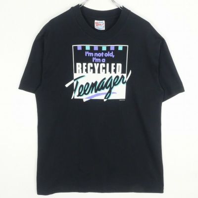 古着 90s メッセージ 黒Tシャツ | Flamingo Online 古着屋