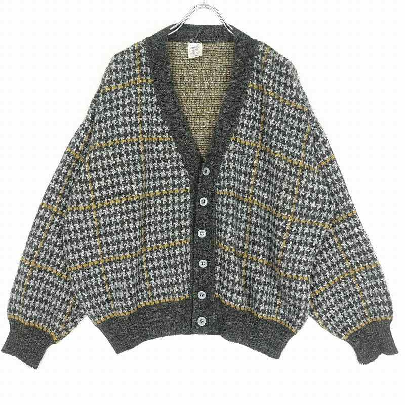 FAFATT シャギーカーディガン イエロー グレー | Flamingo Online 古着 