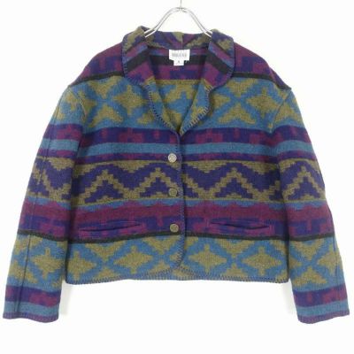 古着 LESLIEFAY ショート丈 ネイティブ柄ジャケット