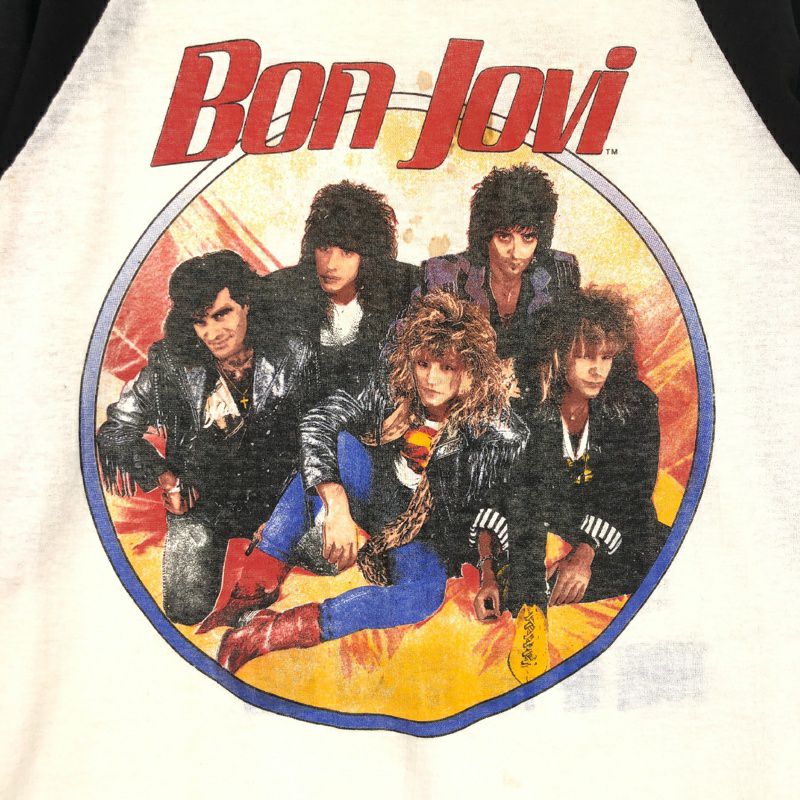 【スーパーセール】 バンド ラグラン BonJovi USA製 80s 古着 Tシャツ Flamingo | トップス
