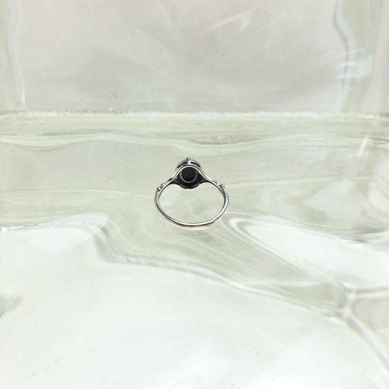 USA VINTAGE FAS COLOR STONE FLOWER DESIGN SILVER RING