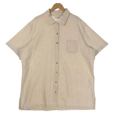 古着 FLAX ノーカラー リネン長袖シャツ | Flamingo Online 古着