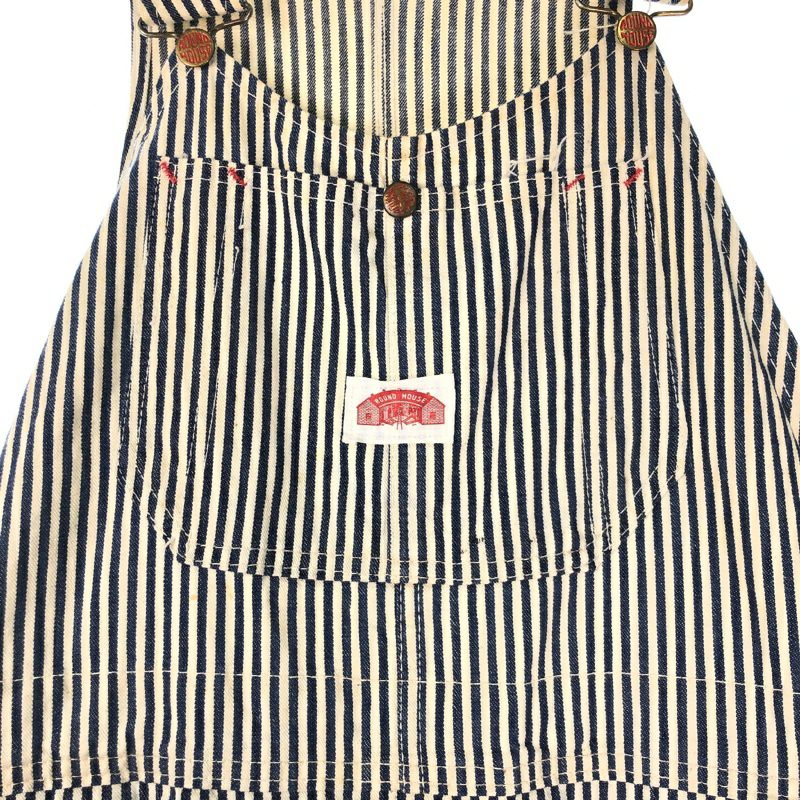 round house ヒッコリー　オーバーオール　40×34 古着 ROUND HOUSE - 70s 80s『ROUND HOUSE』ラウンドハウス