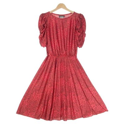 レディース 古着 80s USA製 花 フラワー 総柄 シフォン