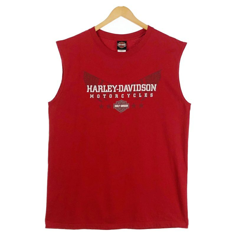 古着 USA製 HARLEY-DAVIDSON ロゴプリント タンクトップ