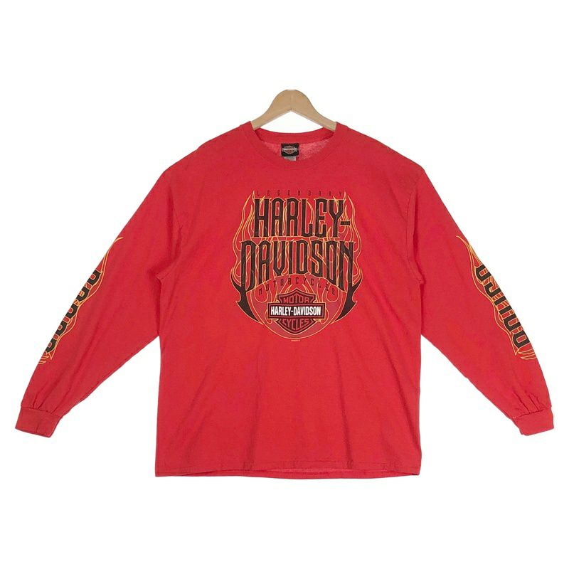 HARLEY-DAVIDSON ハーレーダビッドソン　ロンT 袖プリント　白 Harley Davidson - ハーレーダビッドソン HARLEY DAVIDSON ロンT