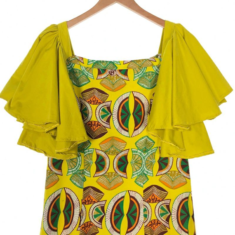 古着 アフリカンバティック フレアスリーブ ワンピース | Flamingo