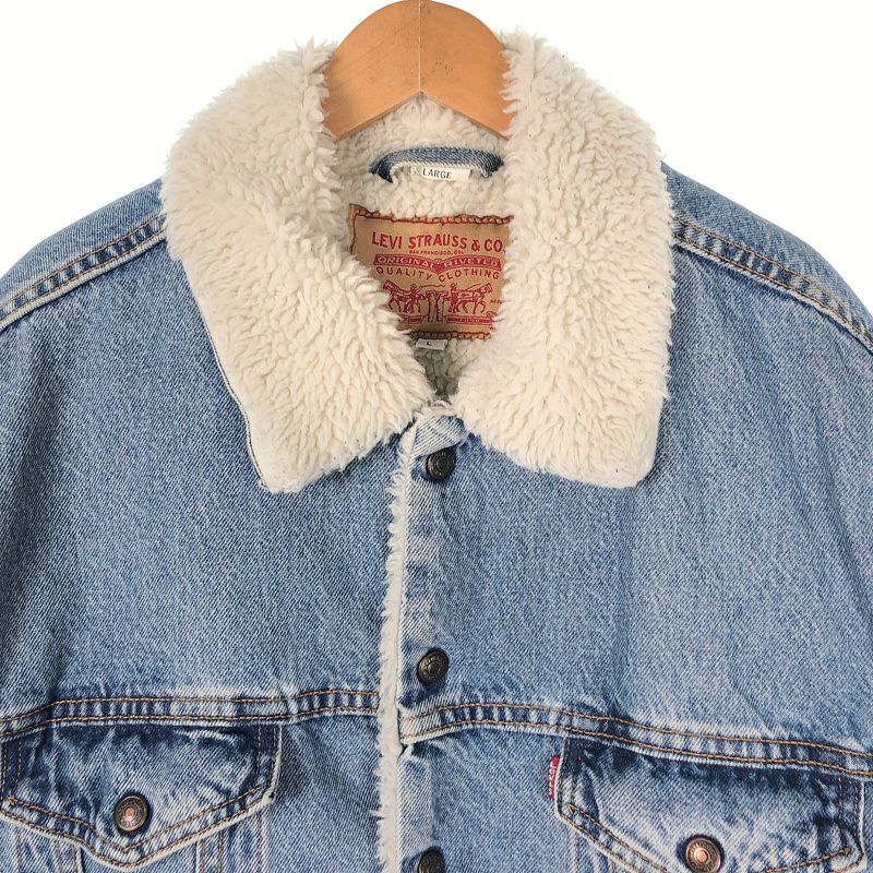 激レアヴィンテージ カラフルレトロ動物アップリケ ノーカラーデニム派手ジャケット 古着 90s Levi's 70609-0389 裏ボア デニムジャケット | Flamingo